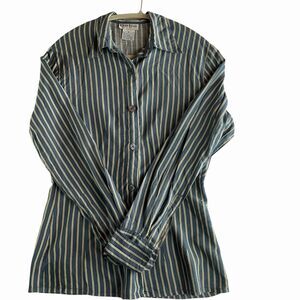 VTG‎ bebe Silk Striped Button Down Shirt Y2K Office Siren Blouse Womens